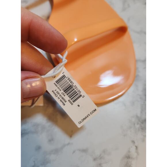 NWT Old Navy Women Sunshine Jelly Slide Sandals Orange Flat Size 9‎ - Picture 7 of 7